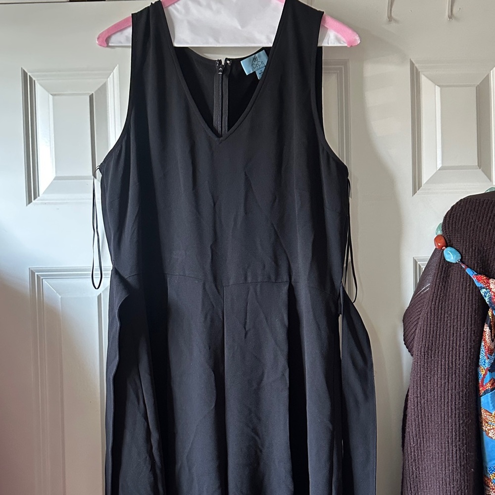 CeCe Black Sleeveless Midi Jumpsuit
